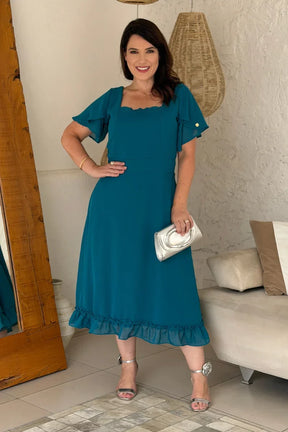 Vestido Jade Verde em Chiffon Premium