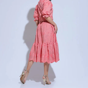 Conjunto Feminino Richelieu 3D Coral Bordado Luma - FL24